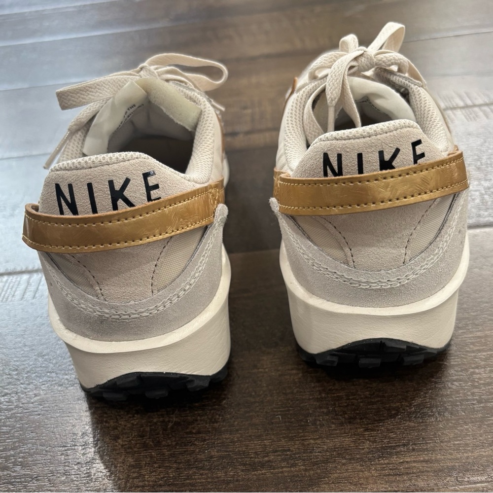 Nike Cream/White and Gold Sneakers - Picture 2 of 9